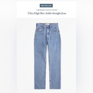 Abercrombie & Fitch Ultra High Rise Ankle Straight Jean